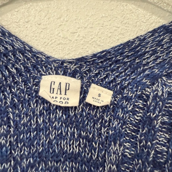 GAP Blue Marled Ribbed Open‎ Front Cardigan Sweater 3/4 Sleeve Women's Size S - Picture 4 of 7